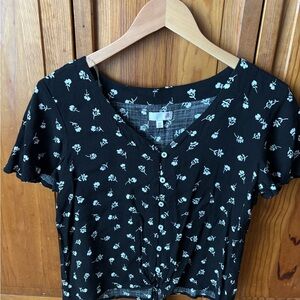 SO Black Floral Women's Blouse